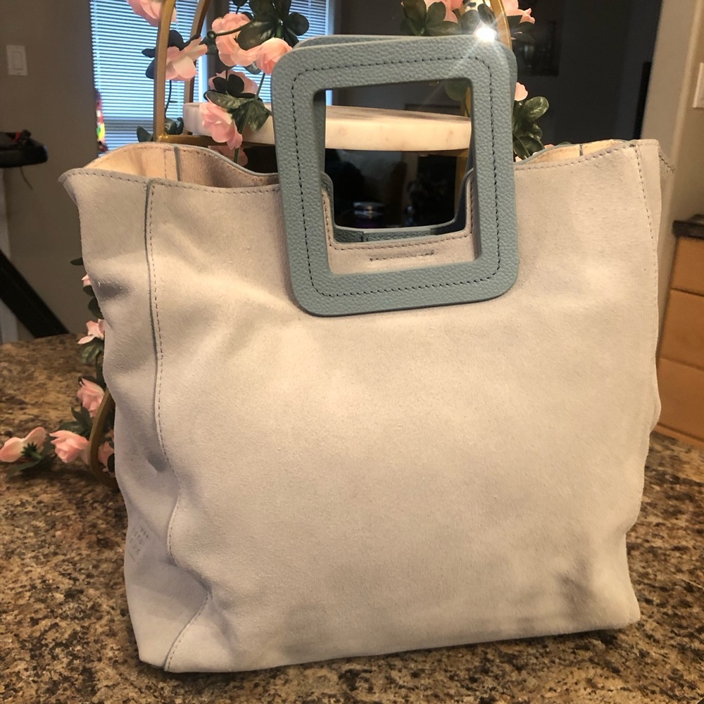 Elegant light grey suede Tote Bag